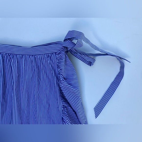 J. Crew Striped Ruffled Tiered Wrap Skirt - Picture 5 of 13